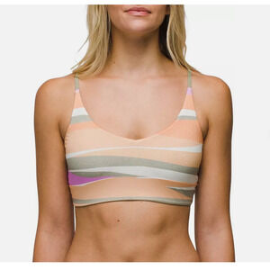 Prana Swimwear Top Womens Medium Willow Falls Reversible Top in Waves Orange